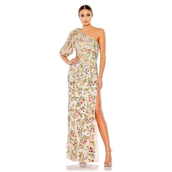 Mac Duggal A5567 Print Long Formal Slit Dress - 4 - Picture 1 of 3